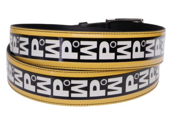 MAN'S BELT YELLOW COLOUR MADE OF LORRY TARPAULIN. - Paul Meccanico