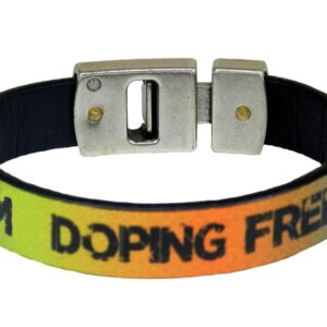 MAN'S BRACELET I AM DOPING FREE BY PAUL MECCANICO MULTICOLOR BLUE GREEN YELLOW ORANGE - Limited Edition Paul Meccanico