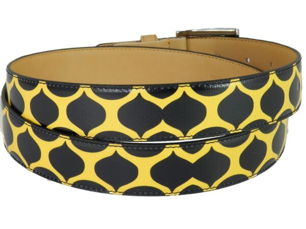 MAN'S OR WOMAN'S BELT PAUL MECCANICO. BLACK AND YELLOW COLOURS OPTICAL FANTASY. - Paul Meccanico