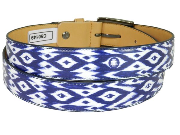 MAN'S OR WOMAN'S BELT PAUL MECCANICO. BLUE AND WHITE COLOURS TIE DYE FANTASY. - Paul Meccanico