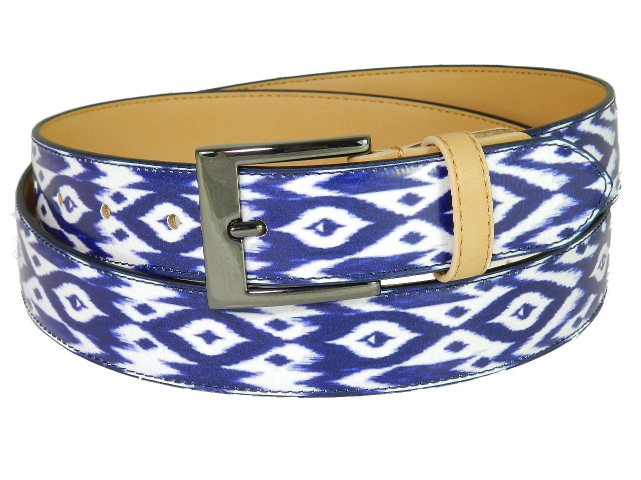MAN'S OR WOMAN'S BELT PAUL MECCANICO. BLUE AND WHITE COLOURS TIE DYE FANTASY. - Paul Meccanico