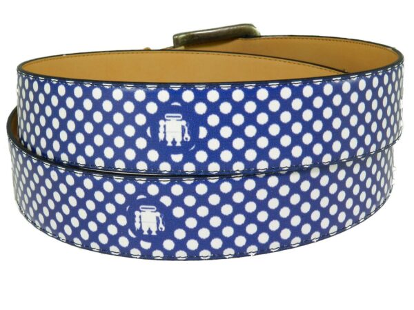 MAN'S OR WOMAN'S BELT PAUL MECCANICO. BLUE COLOUR POIS FANTASY. - Paul Meccanico