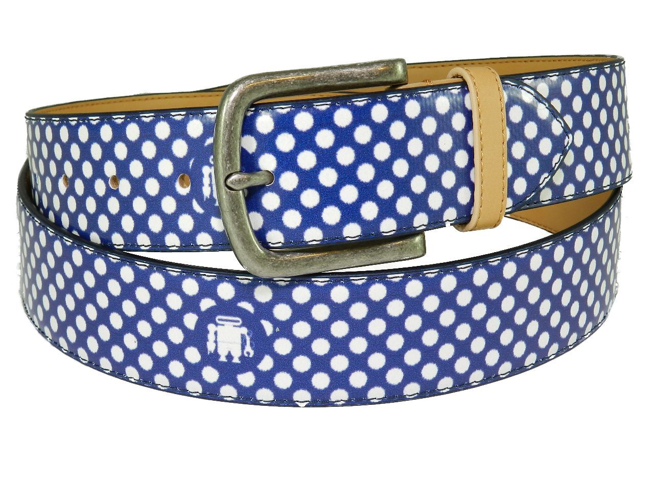 MAN'S OR WOMAN'S BELT PAUL MECCANICO. BLUE COLOUR POIS FANTASY. - Paul Meccanico