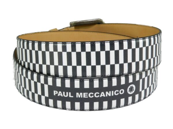 MAN'S OR WOMAN'S BELT PAUL MECCANICO. GEOMETRIC BLACK AND WHITE FANTASY. - Paul Meccanico