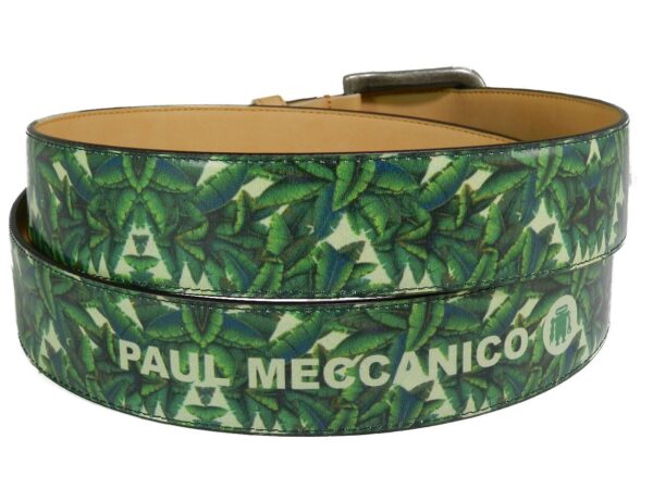 MAN'S OR WOMAN'S BELT PAUL MECCANICO. GREEN COLOUR WITH PALM FANTASY. - Paul Meccanico