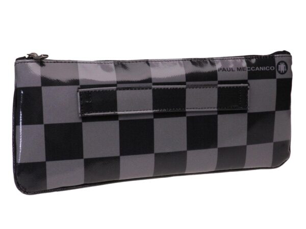 MAXI POCHETTE BLACK AND GREY COLOURS CHESS FANTASY. RIBELLA MODEL MADE OF LORRY TARPAULIN. - Unique Pieces Paul Meccanico