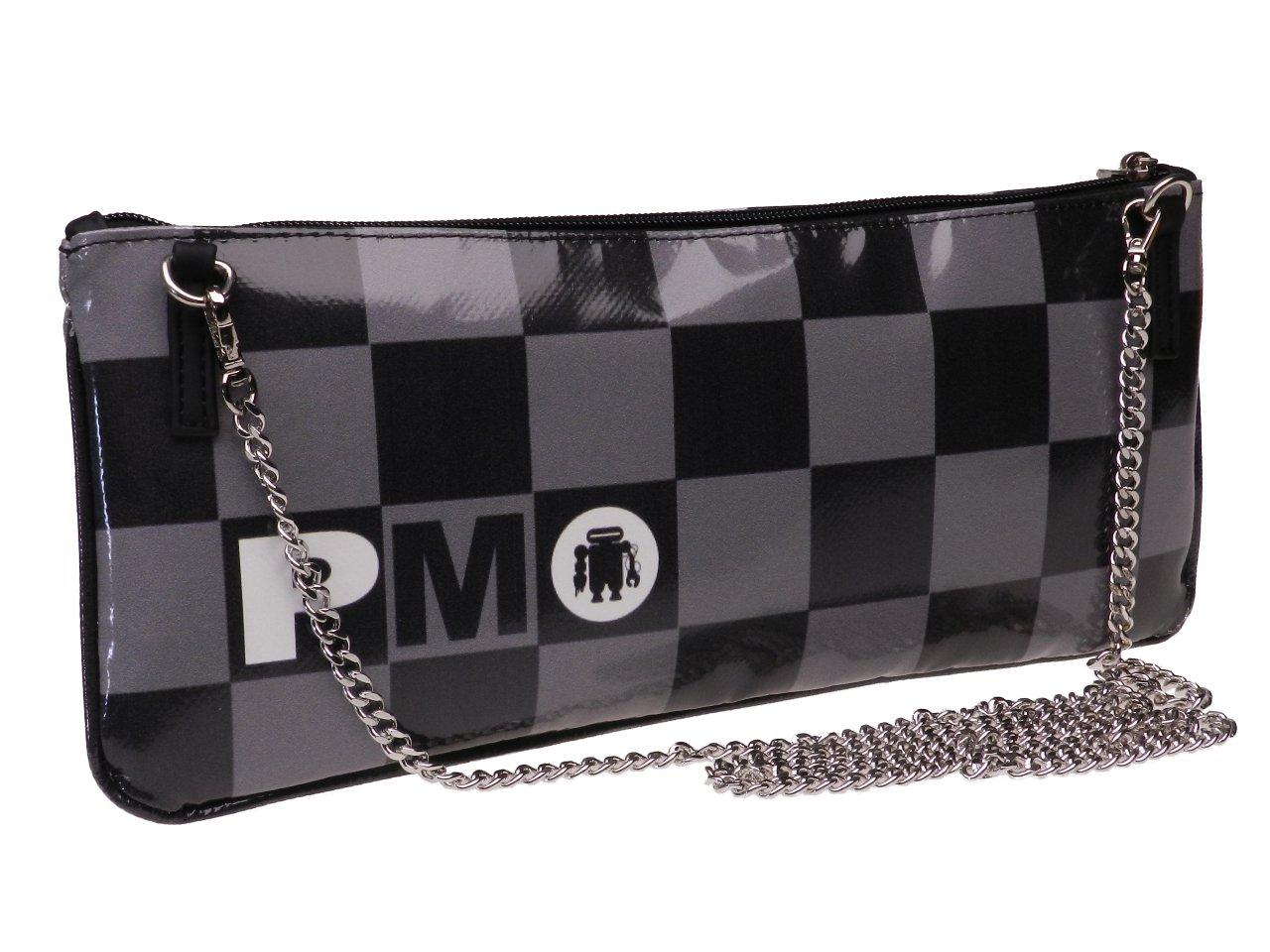 MAXI POCHETTE BLACK AND GREY COLOURS CHESS FANTASY. RIBELLA MODEL MADE OF LORRY TARPAULIN. - Unique Pieces Paul Meccanico