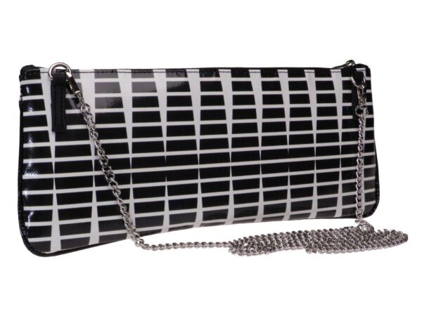 MAXI POCHETTE BLACK AND WHITE COLOUR GEOMETRIC FANTASY. RIBELLA MODEL MADE OF LORRY TARPAULIN. - Unique Pieces Paul Meccanico