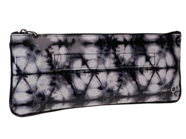 MAXI POCHETTE BLACK AND WHITE COLOUR TIE DYE FANTASY. RIBELLA MODEL MADE OF LORRY TARPAULIN. - Unique Pieces Paul Meccanico