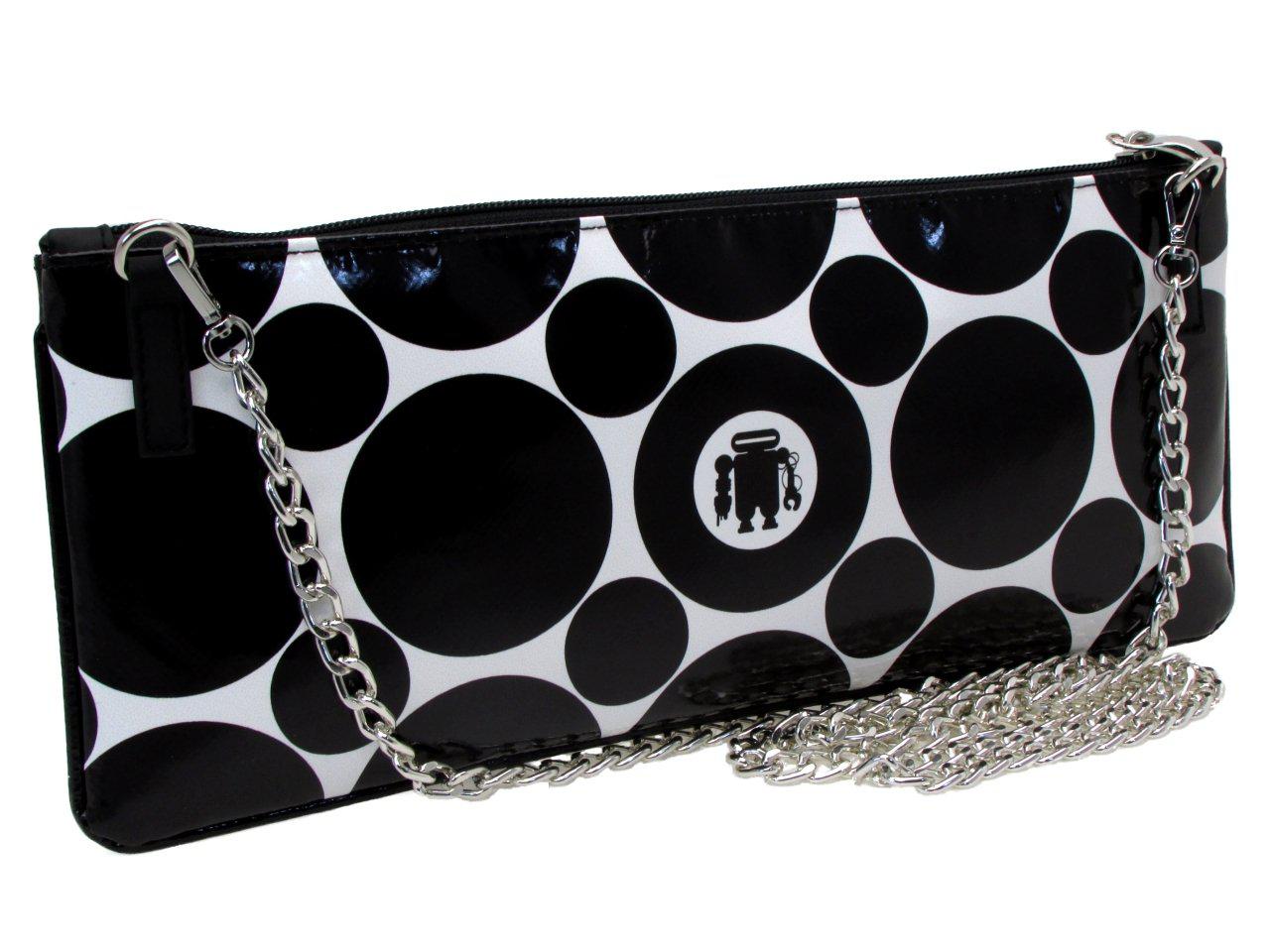 MAXI POCHETTE BLACK AND WHITE COLOURS POIS FANTASY. RIBELLA MODEL MADE OF LORRY TARPAULIN. - Unique Pieces Paul Meccanico