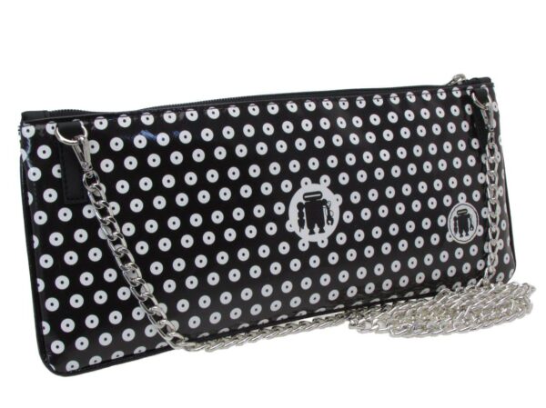 MAXI POCHETTE BLACK AND WHITE COLOURS POIS FANTASY. RIBELLA MODEL MADE OF LORRY TARPAULIN. - Unique Pieces Paul Meccanico