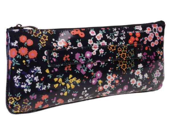 MAXI POCHETTE BLACK COLOUR FLORAL FANTASY. RIBELLA MODEL MADE OF LORRY TARPAULIN. - Unique Pieces Paul Meccanico