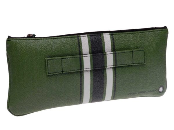 MAXI POCHETTE DARK GREEN COLOUR. RIBELLA GLAM MADE OF HAMMERED FAUX LEATHER. - Unique Pieces Paul Meccanico