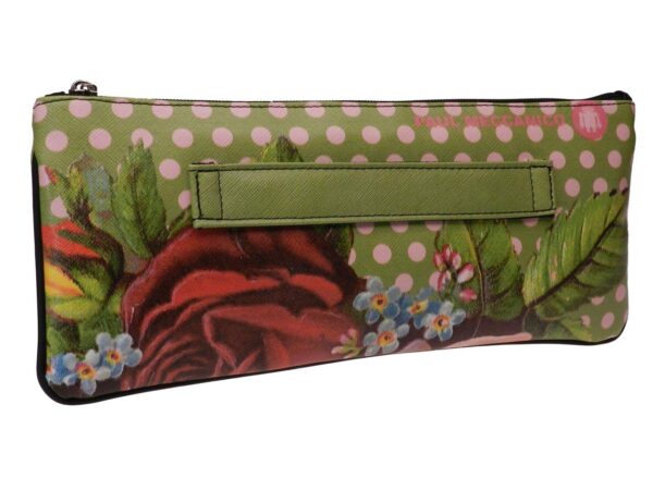 MAXI POCHETTE GREEN COLOUR FLORAL FANTASY. RIBELLA MODEL MADE OF SOFT. FAUX LEATHER. - Unique Pieces Paul Meccanico