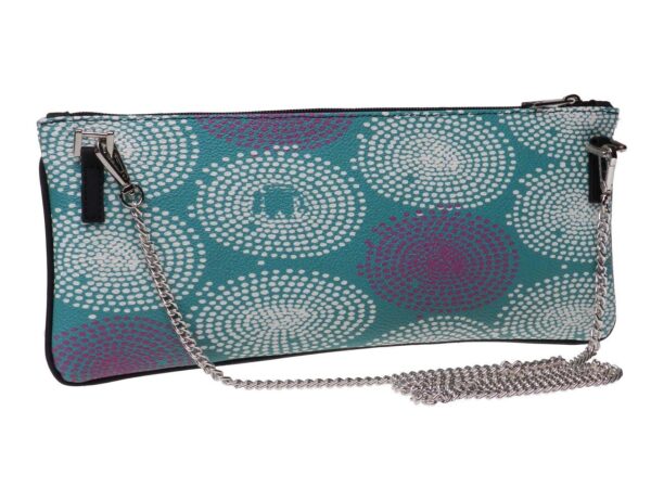 MAXI POCHETTE GREEN COLOUR OPTICAL FANTASY. RIBELLA MODEL MADE OF HAMMERED FAUX LEATHER. - Unique Pieces Paul Meccanico