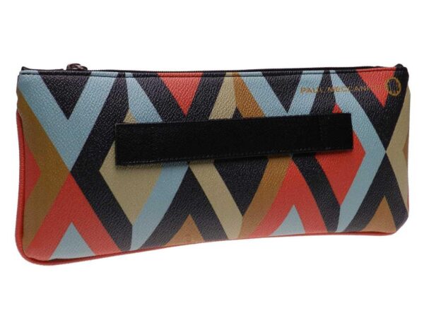 MAXI POCHETTE MULTICOLOR GEOMETRIC FANTASY. RIBELLA MODEL MADE OF HAMMERED FAUX LEATHER. - Unique Pieces Paul Meccanico