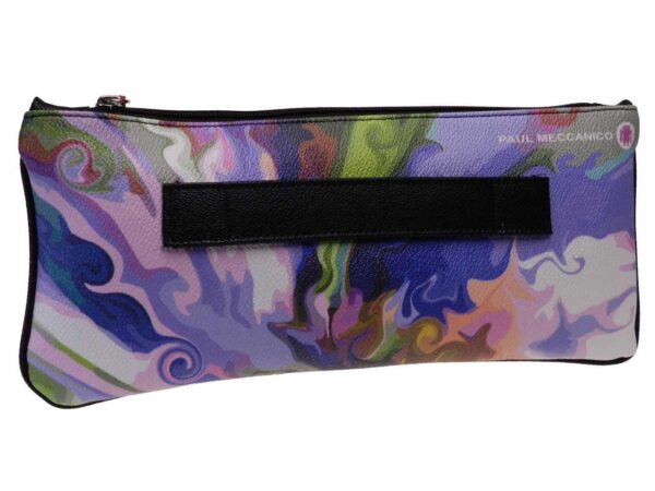 MAXI POCHETTE MULTICOLORE ABSTRACT FANTASY. RIBELLA MODEL MADE OF HAMMERED FAUX LEATHER. - Unique Pieces Paul Meccanico