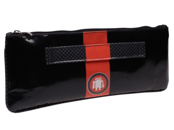 MAXI POCHETTE RED AND BLACK. COLOURS. RIBELLA MODEL MADE OF LORRY TARPAULIN. - Unique Pieces Paul Meccanico