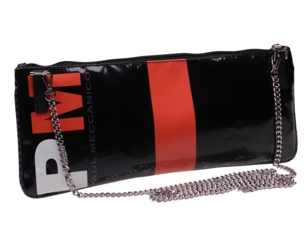 MAXI POCHETTE RED AND BLACK. COLOURS. RIBELLA MODEL MADE OF LORRY TARPAULIN. - Unique Pieces Paul Meccanico