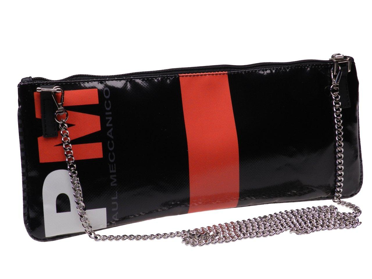 MAXI POCHETTE RED AND BLACK. COLOURS. RIBELLA MODEL MADE OF LORRY TARPAULIN. - Unique Pieces Paul Meccanico