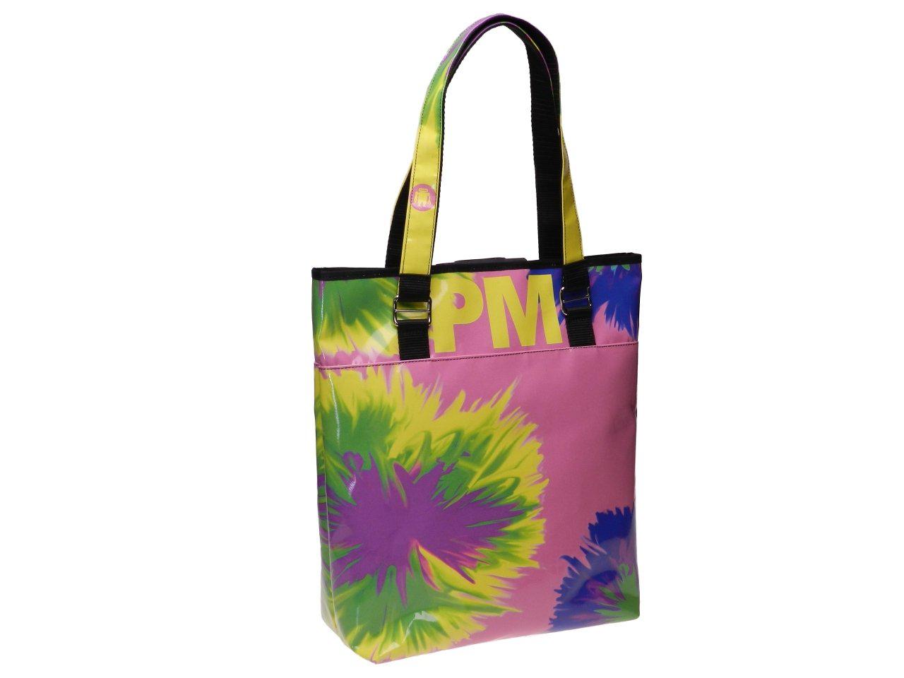 COLOURFUL MAXI SHOPPER WITH TIE DYE FANTASY. MODEL SELZ MADE OF LORRY TARPAULIN. - Limited Edition Paul Meccanico