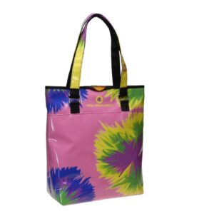 COLOURFUL MAXI SHOPPER WITH TIE DYE FANTASY. MODEL SELZ MADE OF LORRY TARPAULIN. - Limited Edition Paul Meccanico