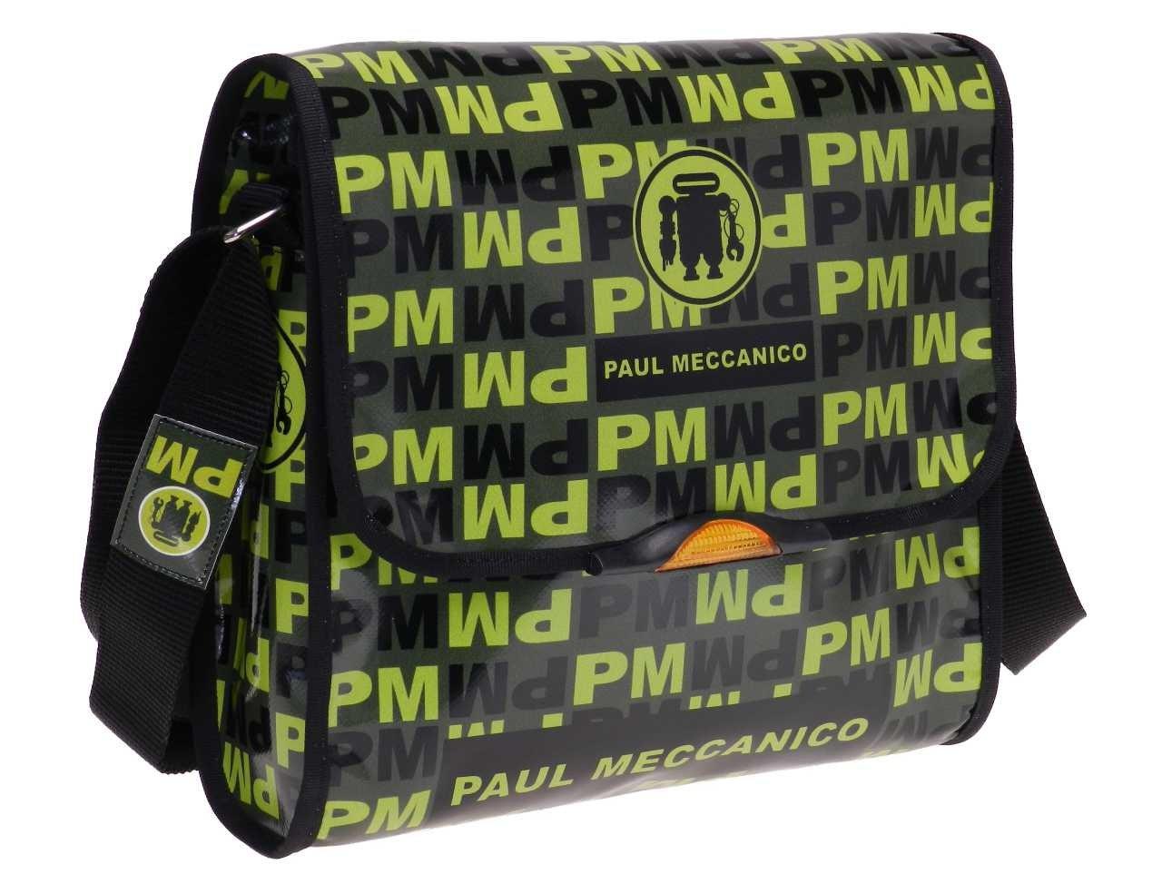 MAXI SHOULDER BAG ACID GREEN AND BLACK COLOURS PM FANTASY MADE OF LORRY TARPAULIN - Paul Meccanico