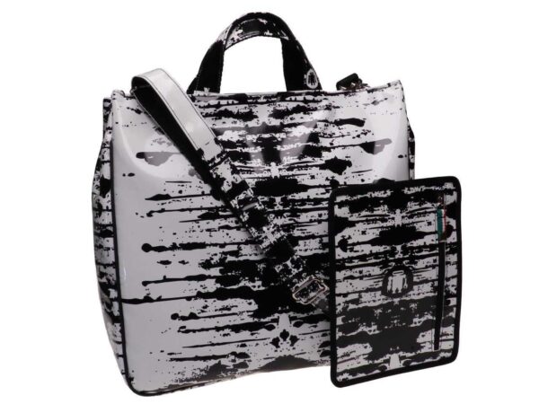 MAXI TOTE BAG BLACK AND WHITE SKETCH FANTASY MADE OF LORRY TARPAULIN. - Paul Meccanico