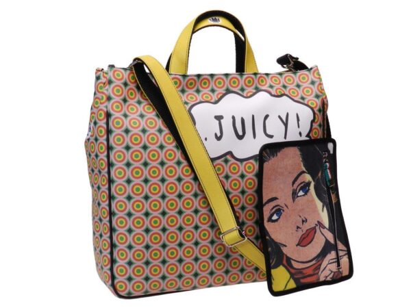 MAXI TOTE BAG CARTOON STYLE. AIRSTONE MODEL MADE OF CRUELTY FREE LEATHER. - Unique Pieces Paul Meccanico