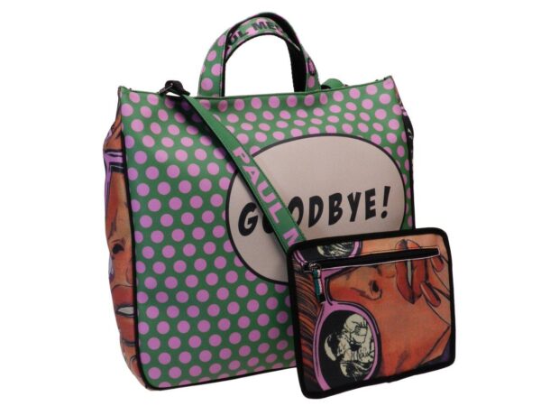 MAXI TOTE BAG CARTOON STYLE. AIRSTONE MODEL MADE OF CRUELTY FREE LEATHER. - Unique Pieces Paul Meccanico