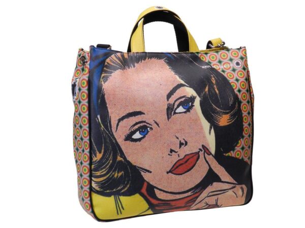 MAXI TOTE BAG CARTOON STYLE. AIRSTONE MODEL MADE OF CRUELTY FREE LEATHER. - Unique Pieces Paul Meccanico