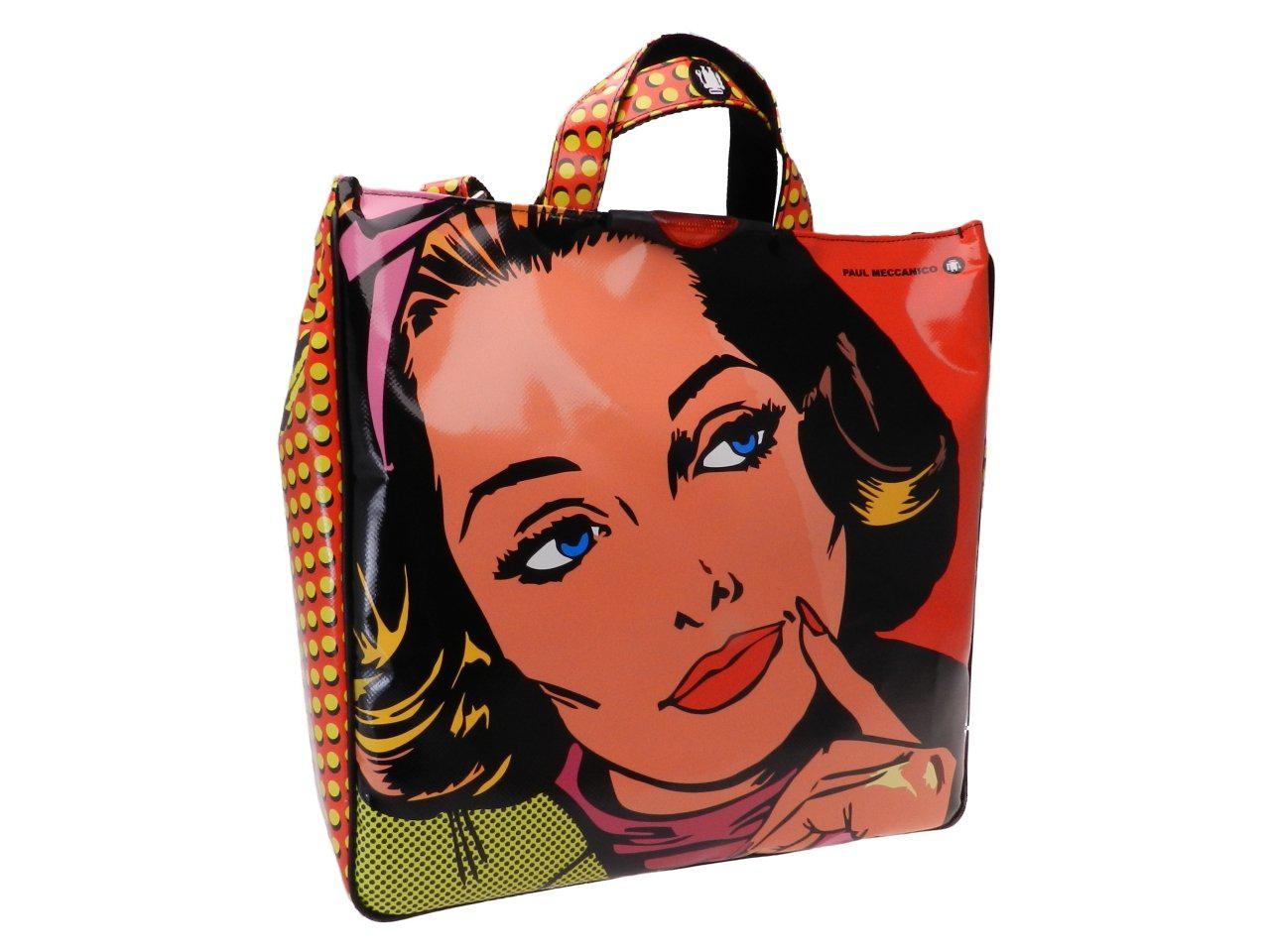 MAXI TOTE BAG CARTOON STYLE "I LOVE YOU SO MUCH!". MODEL AIRSTONE MADE OF LORRY TARPAULIN. - Unique Pieces Paul Meccanico
