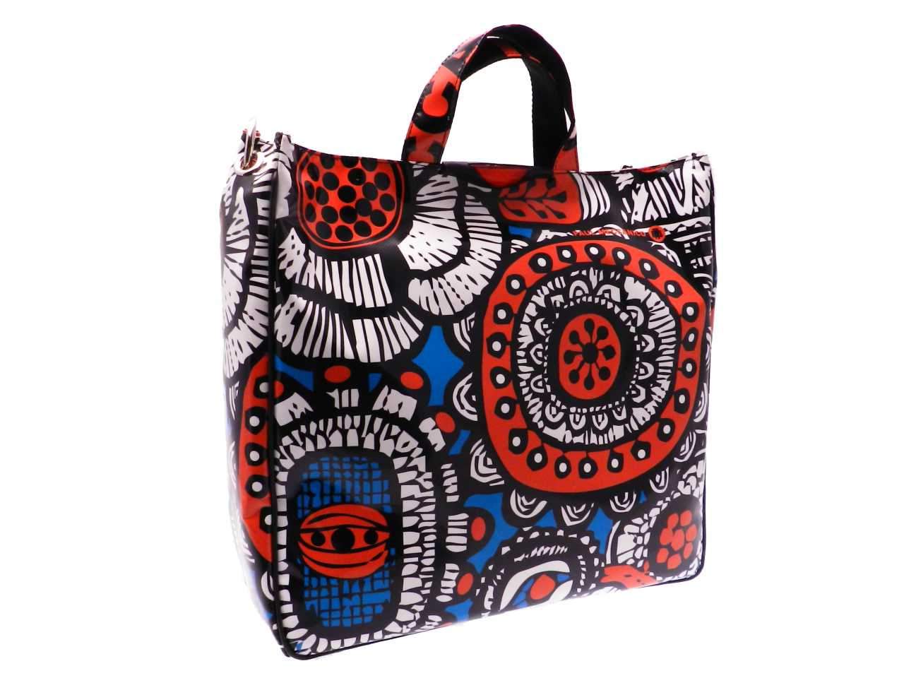 MAXI TOTE BAG ETHNIC FANTASY. AIRSTONE MODEL MADE OF LORRY TARPAULIN. - Unique Pieces Paul Meccanico