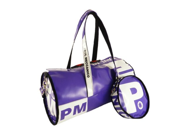 MAXI TOTE BAG FOR GYM OR FOR SHORT TRIPS. MODEL ROLLING COLOURS VIOLET AND WHITE. - Unique Pieces Paul Meccanico