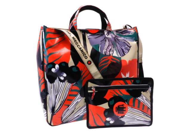 MAXI TOTE BAG PAUL MECCANICO. AIRSTONE MODEL FLORAL FANTASY. - Unique Pieces Paul Meccanico