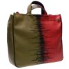 MAXI TOTE BAG RED AND DARK GREEN COLOURS. AIRSTONE MODEL MADE OF SYNTETHIC LEATHER. - Unique Pieces Paul Meccanico