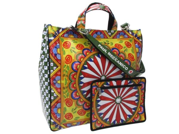 MAXI TOTE BAG STYLE "SICILIAN CARRI". AIRSTONE MODEL MADE OF LORRY TARPAULIN. - Unique Pieces Paul Meccanico