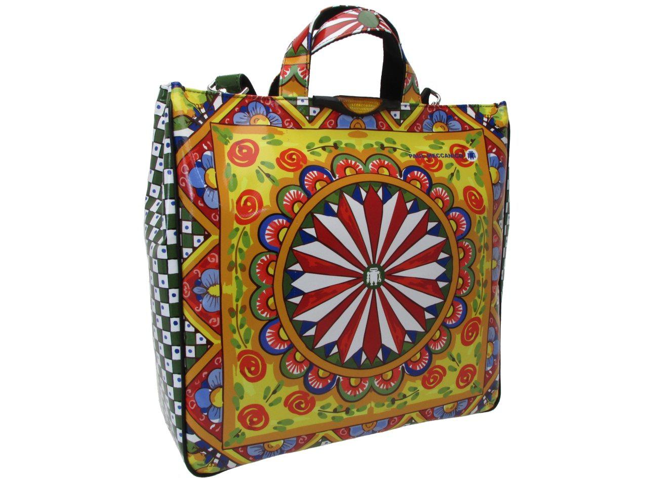 MAXI TOTE BAG STYLE "SICILIAN CARRI". AIRSTONE MODEL MADE OF LORRY TARPAULIN. - Unique Pieces Paul Meccanico