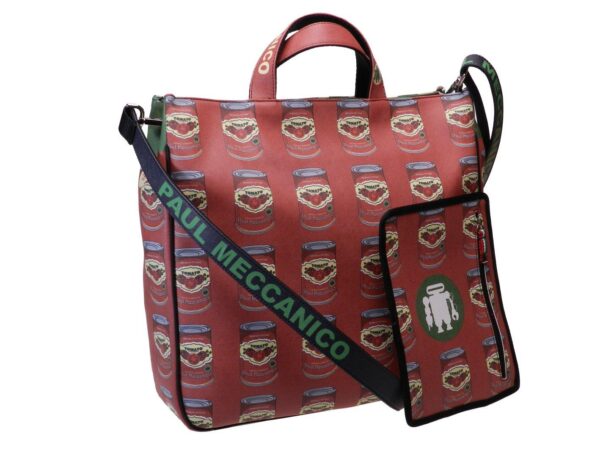 MAXI TOTE BAG WITH TOMATO FANTASY. AIRSTONE MODEL MADE OF CRUELTY FREE LEATHER. - Unique Pieces Paul Meccanico