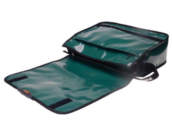 MESSENGER BAG DARK GREEN COLOUR WITH METALLIC LOGO. SPOT MODEL XL (BROADNESS + 5 CM.) MADE OF LORRY TARPAULIN. - Limited Edition Paul Meccanico