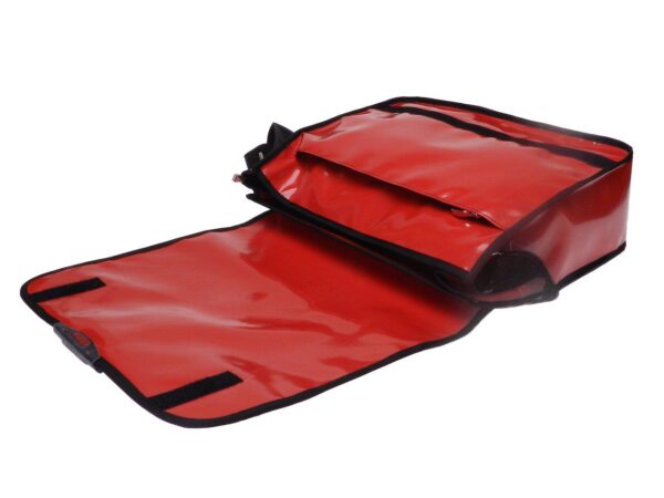 RED MESSENGER BAG RED WITH METAL LOGO. MODEL SPOT XL MADE OF LORRY TARPAULIN. - Limited Edition Paul Meccanico