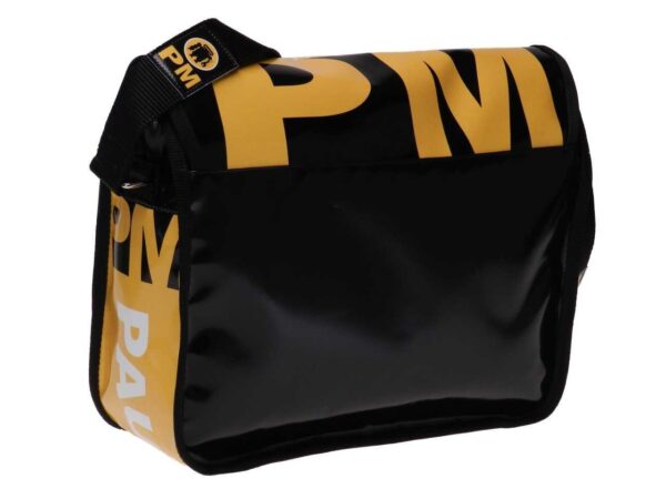 MESSENGER BAG YELLOW AND BLACK COLOURS. SPOT MODEL MADE OF LORRY TARPAULIN. - Limited Edition Paul Meccanico