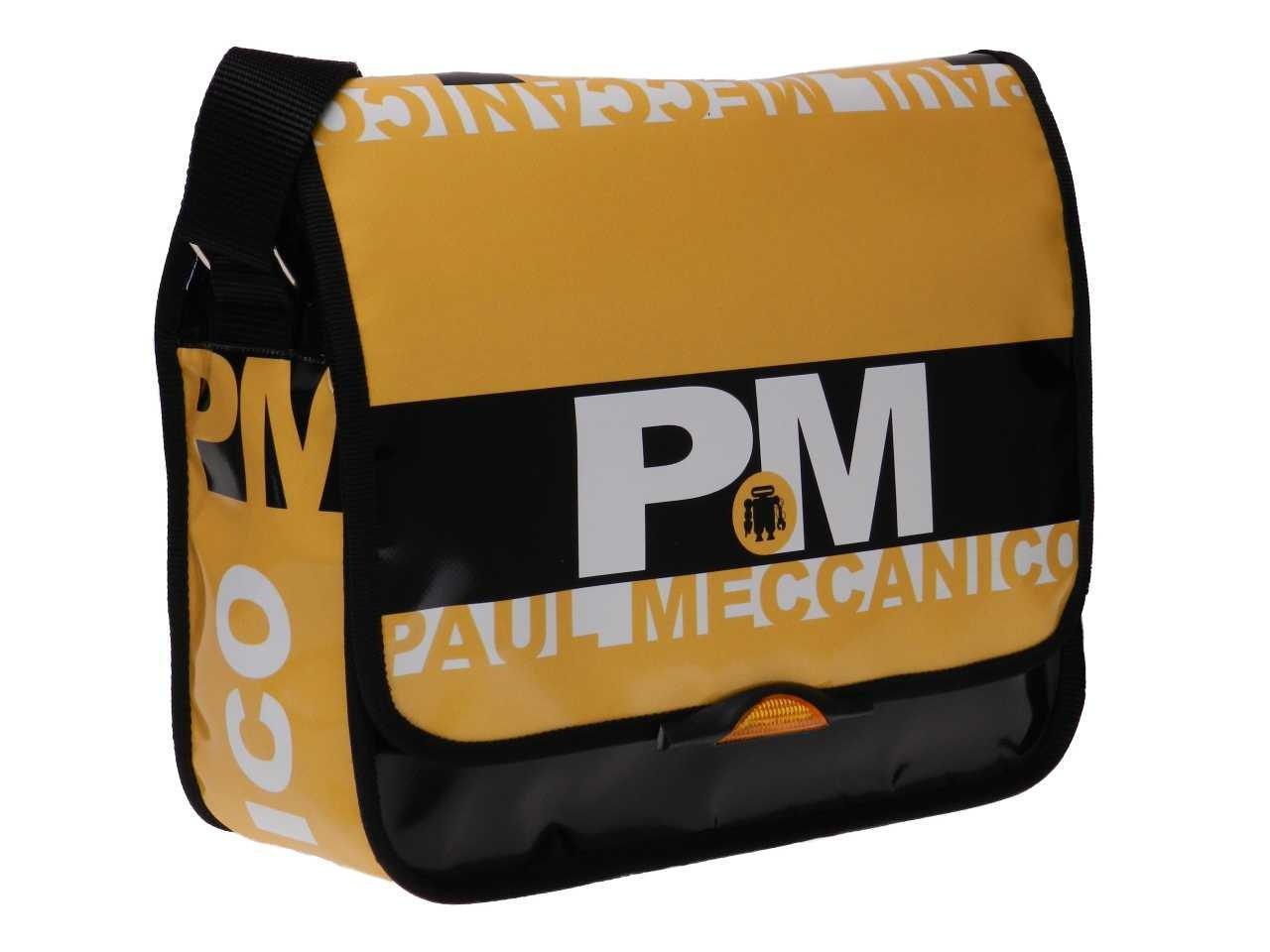 MESSENGER BAG YELLOW AND BLACK COLOURS. SPOT MODEL MADE OF LORRY TARPAULIN. - Limited Edition Paul Meccanico