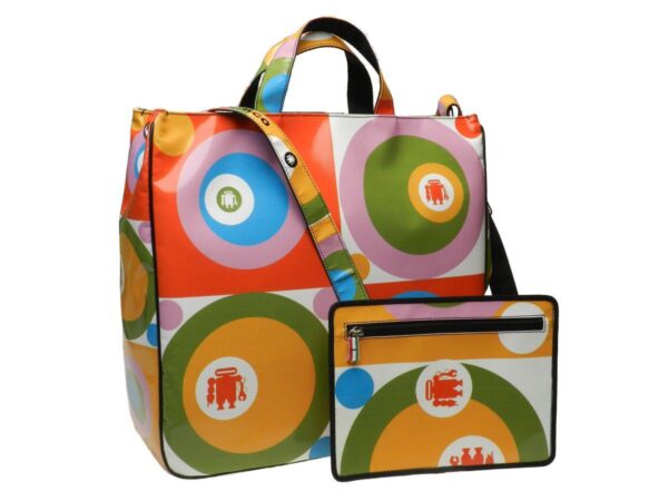 MULTICOLOR MAXI TOTE BAG, 60s BUBBLE PATTERN - Paul Meccanico
