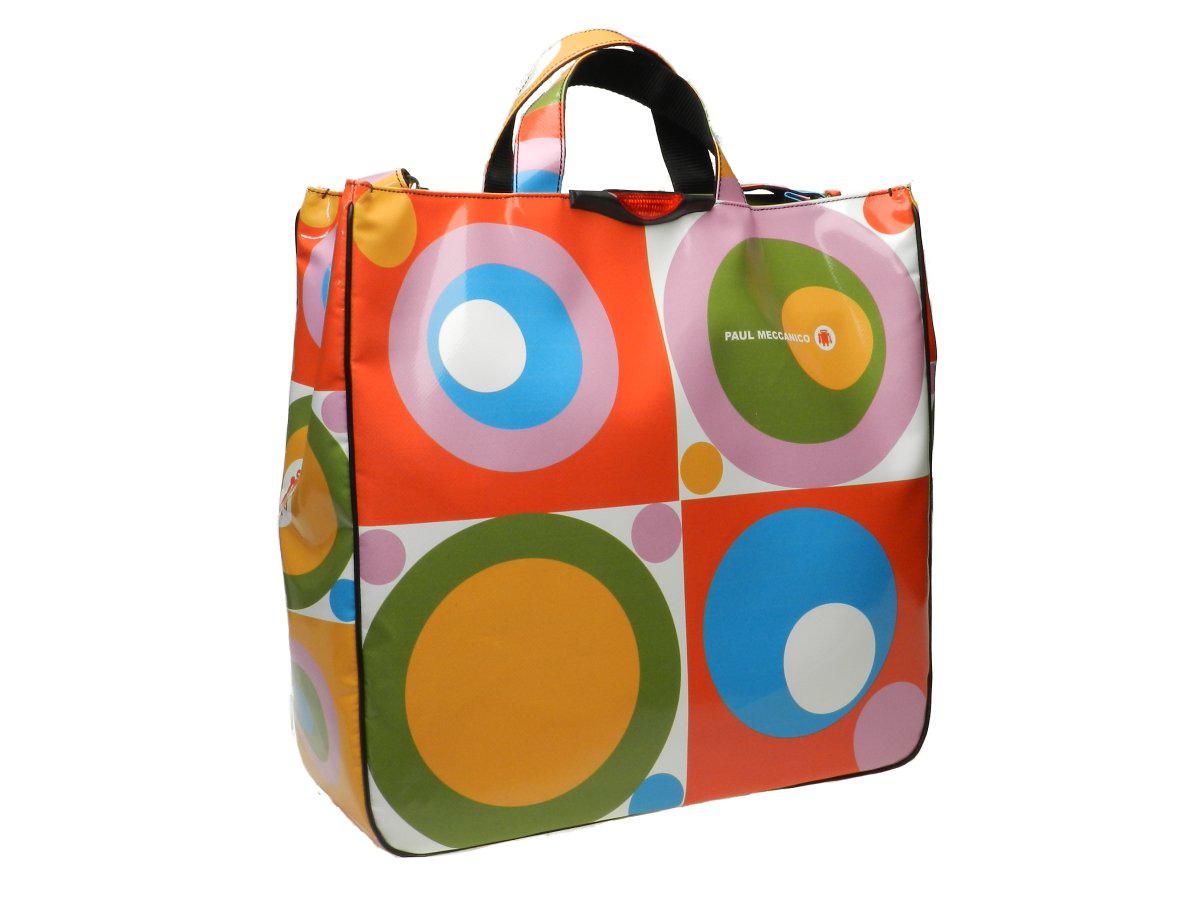 MULTICOLOR MAXI TOTE BAG, 60s BUBBLE PATTERN - Paul Meccanico