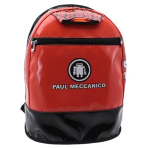 ORANGE AND BLACK BACKPACK PAUL MECCANICO. MODEL SUPER MADE OF LORRY TARPAULIN. - Limited Edition Paul Meccanico