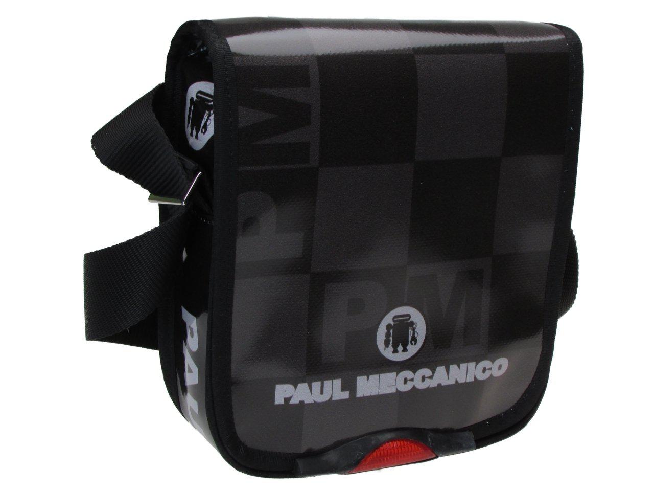ORGANIZER SHOULDER BAG BLACK AND GREY COLOURS CHESS FANTASY. MODEL MIPOK MADE OF LORRY TARPAULIN. - Unique Pieces Paul Meccanico