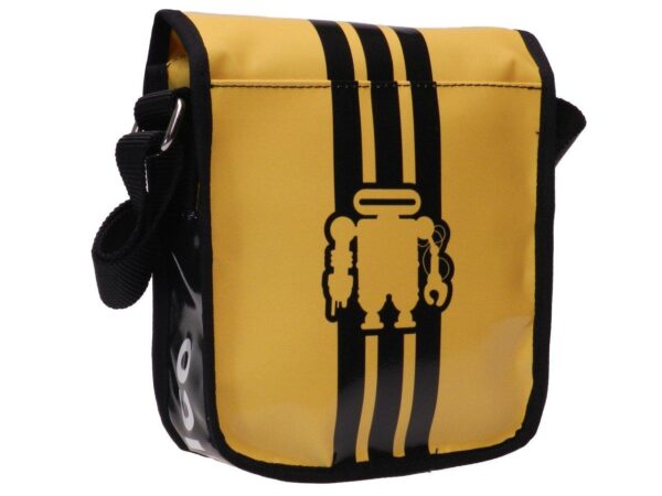 CROSSBODY BAG BLACK AND YELLOW. MODEL MIPOK MADE OF LORRY TARPAULIN. - Unique Pieces Paul Meccanico