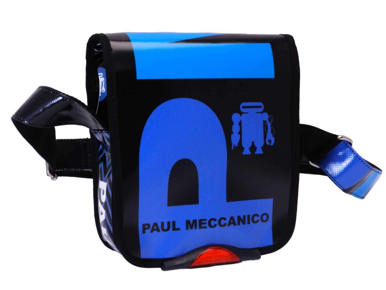 ORGANIZER SHOULDER BAG BLACK COLOR. MIPOK MODEL MADE OF LORRY TARPAULIN. - Unique Pieces Paul Meccanico