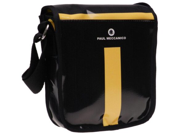 ORGANIZER SHOULDER BAG BLACK COLOUR. MODEL MIPOK MADE OF LORRY TARPAULIN. - Unique Pieces Paul Meccanico
